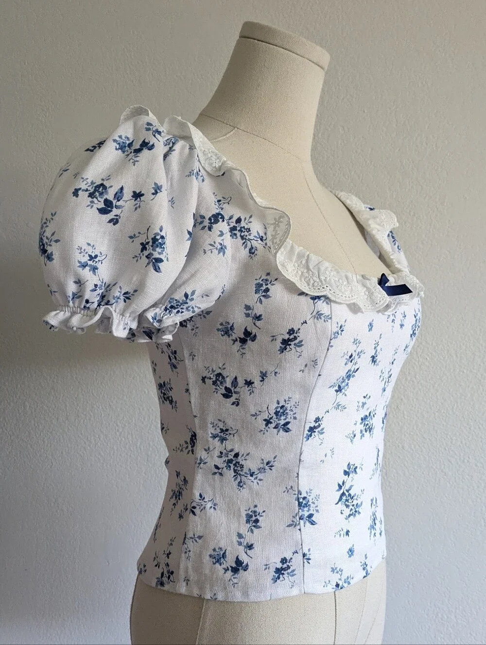 Reformation Alice Floral Puff Sleeve Top